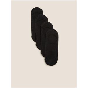 Sada čtyř párů černých dámských nízkých ponožek Marks & Spencer Trainer liner obraz