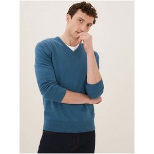 Modrý pánský svetr Marks & Spencer obraz