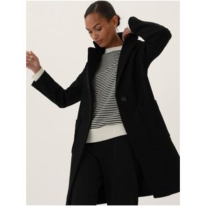 Černý dámský volný jednořadý kabátový kardigan Marks & Spencer obraz