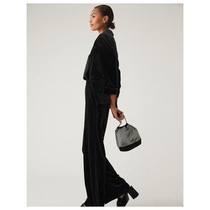 Černé dámské volné sametové sako Marks & Spencer obraz