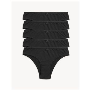 Sada pěti dámských kalhotek v černé barvě Marks & Spencer obraz