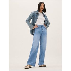 Světle modré dámské široké džíny s vysokým pasem Marks & Spencer obraz