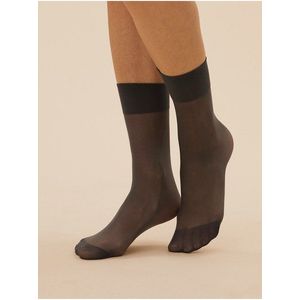 Sada čtyř párů dámských matných silonkových ponožek v černé barvě 10 DEN Marks & Spencer obraz