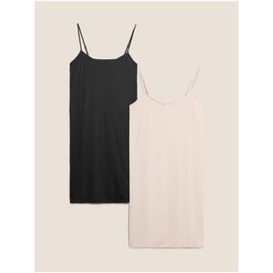 Sada dvou dámských kombiné pod šaty v černé a světle šedé barvě Marks & Spencer obraz