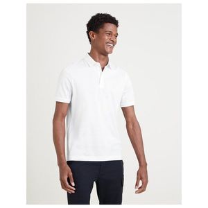 Bílé pánské slim fit polo tričko Marks & Spencer obraz