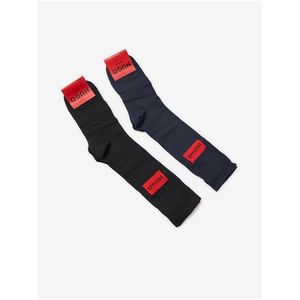 Sada dvou párů pánských ponožek v černé a tmavě modré barvě BOSS obraz