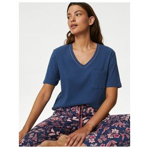 Růžovo-modré dámské květované pyžamo Marks & Spencer obraz