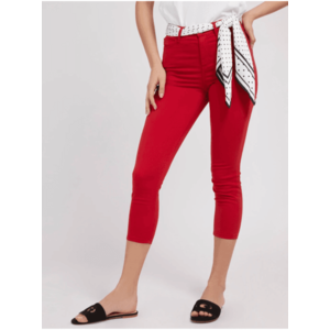 Červené dámské skinny fit džíny s šátkem Guess 1981 Capri obraz