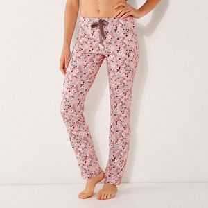 Blancheporte Dlouhé pyžamové kalhoty, s celopotiskem růžová 56 obraz