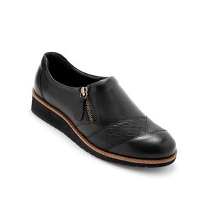 Blancheporte Kožené pohodlné boty na klínové podrážce, černé černá 39 obraz