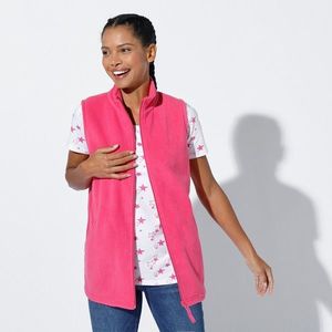 Blancheporte Fleecová vesta na zip růžová 54 obraz