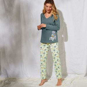 Blancheporte Pyžamové kalhoty s potiskem "okvětních lístků" potisk zelená 50 obraz