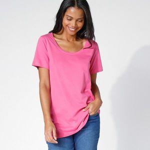 Blancheporte Jednobarevné tričko s kulatým výstřihem, eco-friendly růžová 52 obraz
