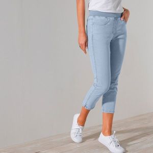 Blancheporte 3/4 džínové kalhoty s pružným pasem sepraná modrá 54 obraz