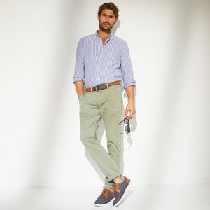 Blancheporte Chino jednobarevné kalhoty khaki světlá 52 obraz
