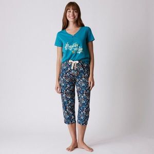 Blancheporte 3/4 pyžamové kalhoty s potiskem květin nám.modrá 54 obraz