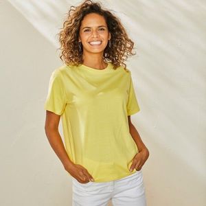 Blancheporte Rovné tričko s krátkými rukávy a kulatým výstřihem žlutá 54 obraz