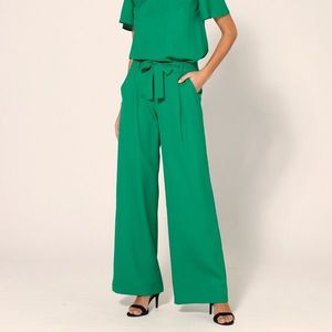Blancheporte Široké jednobarevné kalhoty zelená 54 obraz