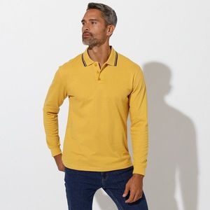 Blancheporte Polo tričko s pruhovaným límečkem s dlouhými rukávy žlutá 147/156 (5XL) obraz