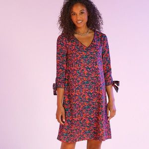 Blancheporte Rozšířené šaty s potiskem a kontrastním lemem fialová/vícebarevná 56 obraz