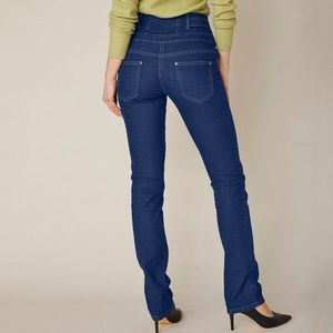 Blancheporte Rovné džíny s vysokým pasem, pro vysokou postavu tmavě modrá 50 obraz
