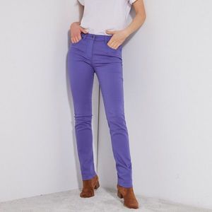 Blancheporte Úzké jednobarevné dlouhé kalhoty fialová 52 obraz