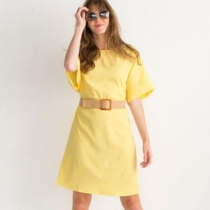 Blancheporte Rovné jednobarevné šaty se strukturou žlutá 58 obraz
