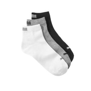 Blancheporte Kotníkové ponožky Quarter Puma, 3 páry, šedé, bílé, černé šedá+bílá+černá 43/46 obraz