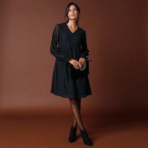Blancheporte Ažurové šaty s krajkou černá 48 obraz