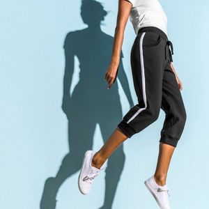 Blancheporte 3/4 sportovní kalhoty, dvoubarevné černá/bílá 42/44 obraz