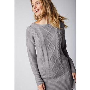 Blancheporte Tunikový pulovr s copánkovým vzorem šedá 54 obraz