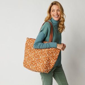 Blancheporte Plátěná taška z bavlny s potiskem Savana karamelová 50x40x23cm obraz