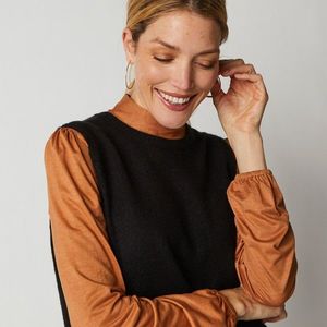 Žebrovaný pulovr s kulatým výstřihem černá 52 obraz
