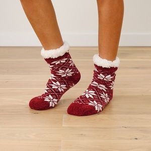 Blancheporte Žinylkové ponožky s podšívkou a protiskluzovou úpravou bordó 40/41 obraz