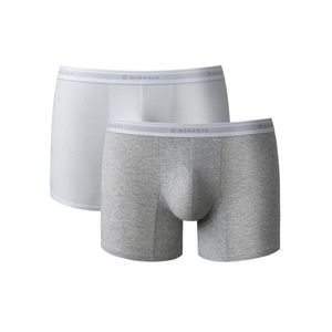 Blancheporte Sada 2 jednobarevných boxerek confort premium šedý melír+bílá 117/124 (3XL) obraz