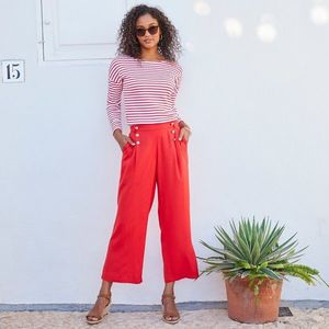 Blancheporte Jednobarevné široké kalhoty červená 56 obraz