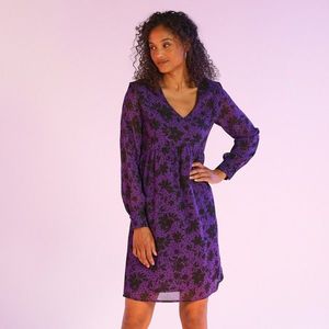 Blancheporte Šaty ze žoržetového voálu, dvoubarevný potisk květin fialová/černá 54 obraz