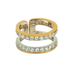 Blancheporte Nastavitelný dvojitý prsten s křišťály zlatá uni obraz