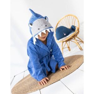 Blancheporte Dětský župan "žralok" z bavlněného froté 340 g/m2 tmavě modrá 10/12 let obraz