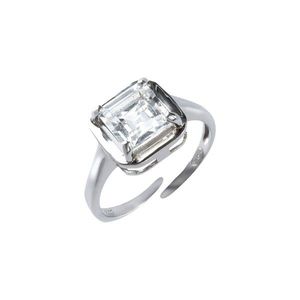 Blancheporte Nastavitelný stříbrný prsten s hranatým kamínkem stříbrná uni obraz