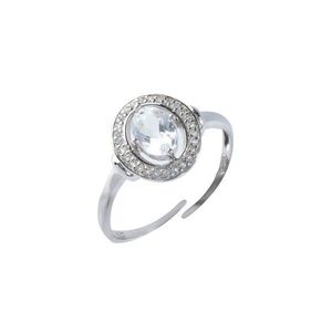 Blancheporte Nastavitelný stříbrný prsten s křišťály a kulatým kamínkem stříbrná uni obraz