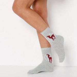 Blancheporte Sada 5 párů ponožek s vánočními motivy bordó/šedá 39/42 obraz