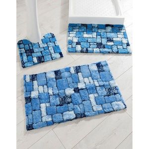 Blancheporte Hebká koupelnová předložka Mosaika modrá 50x40cm obraz