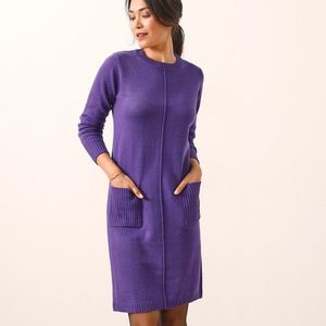 Blancheporte Pulovrové šaty s kapsami fialová 54 obraz