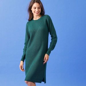 Blancheporte Šaty s hladkým pleteným vzorem smaragdová 54 obraz