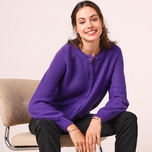 Fialový dámský pletený svetr obraz
