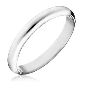 Prsten ze stříbra 925 - hladký lesklý kroužek - Velikost: 49 obraz