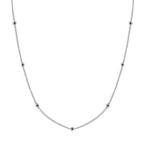 Stříbrný 925 náhrdelník - řetízek z malých kulatých oček, lesklé kuličky obraz