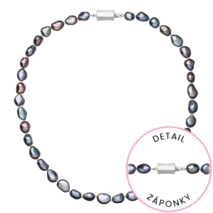 Evolution Group Perlový náhrdelník z říčních perel se zapínáním z bílého 14 karátového zlata 822027.3/9267B peacock obraz