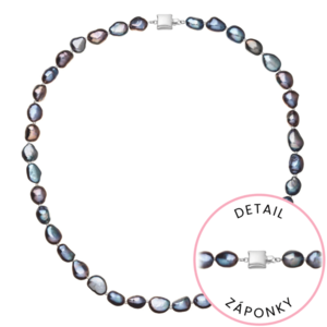 Evolution Group Perlový náhrdelník z říčních perel se zapínáním z bílého 14 karátového zlata 822027.3/9268B peacock obraz